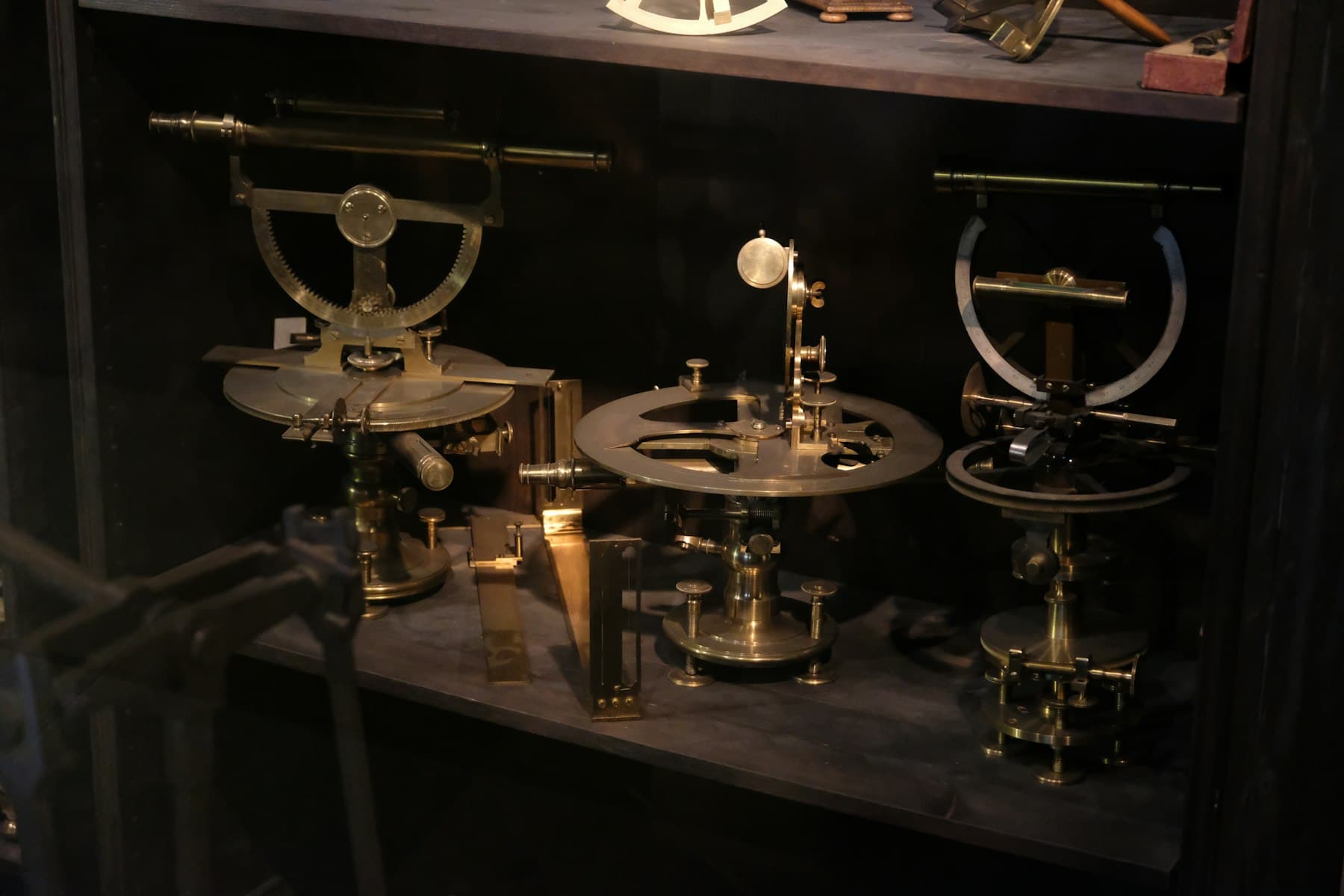 Antique brass scientific instruments